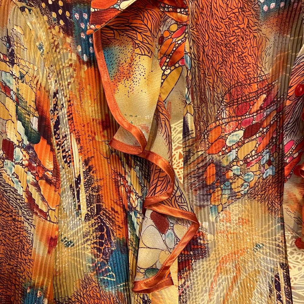 Piano Brown Polyester Button Down Long Sleeve Shi… - image 3